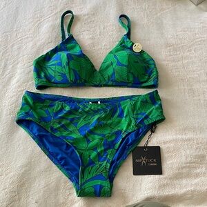 Nip Tuck Swim Green Leaf Bikini Set NWT size  6 cup B/C